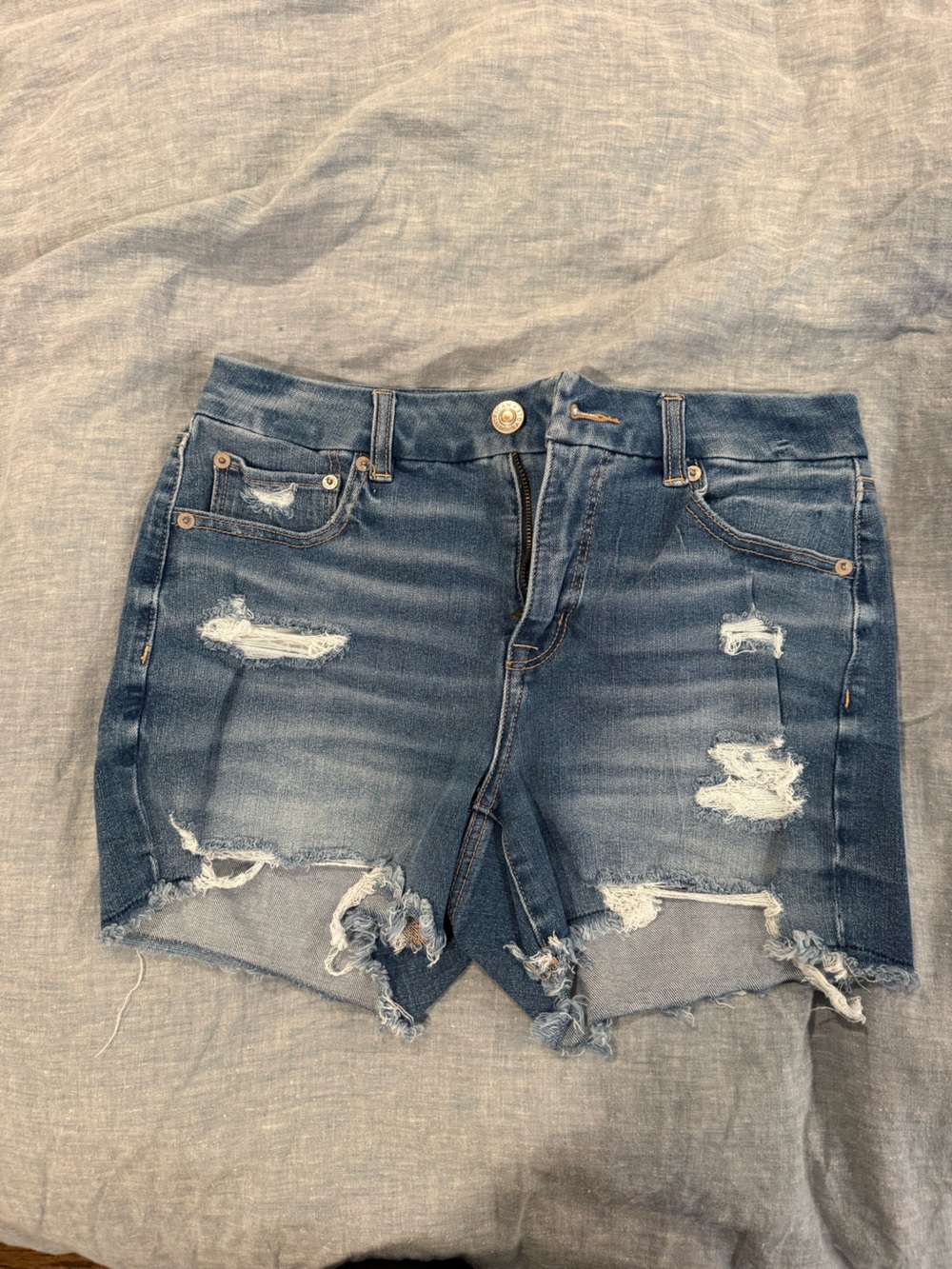 American Eagle Outfitters Distressed Denim Shorts - Blue